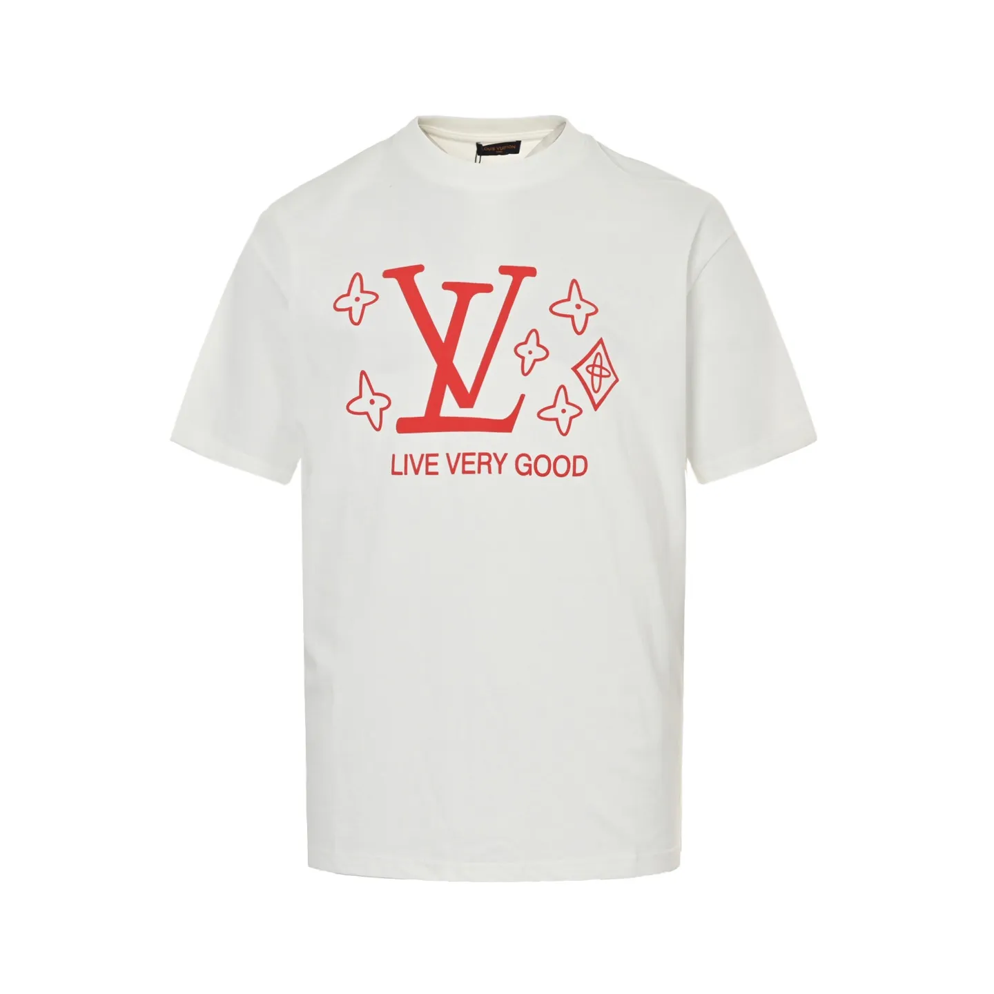 Louis Vuitton/Louis Vuitton 25ss presbyopic letter logo foam printed short sleeves